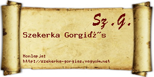 Szekerka Gorgiás névjegykártya